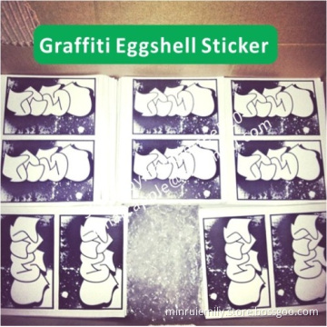 7x10cm Blank Eggshell Sticker For Graffiti Art,7x10cm Eggshell Sticker With Custom Design,destructible Labels 